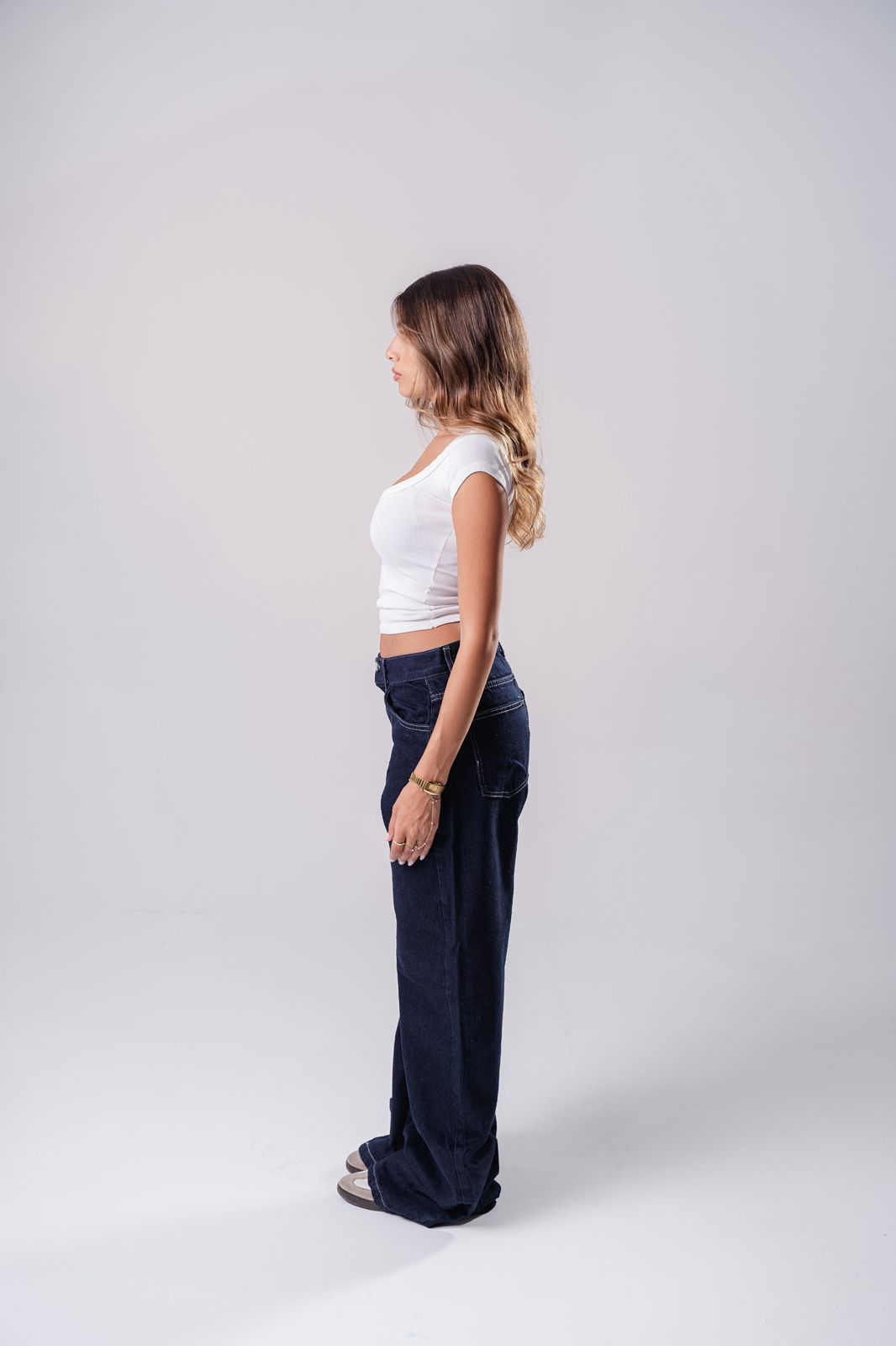 Blue Raw Denim Wide-leg