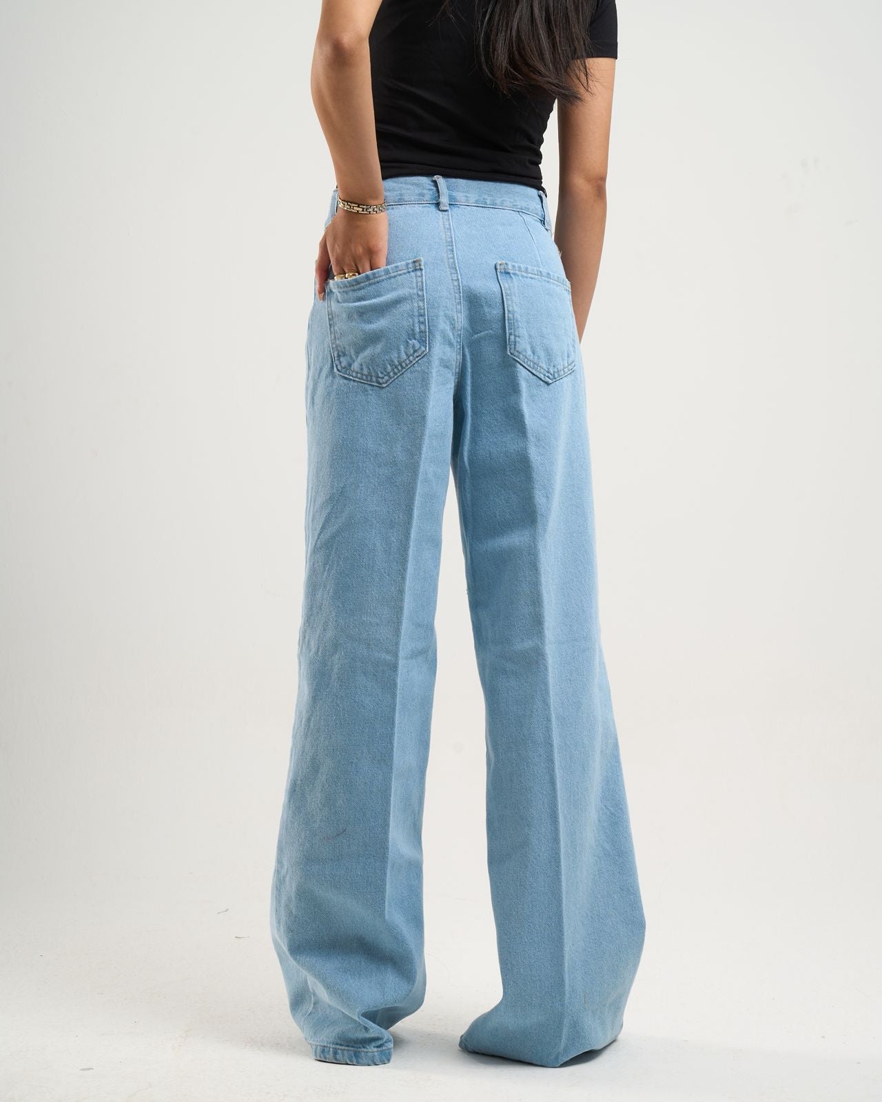 Cloud Blue Wide-Leg Denim