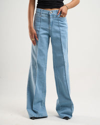 Cloud Blue Wide-Leg Denim