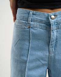 Cloud Blue Wide-Leg Denim